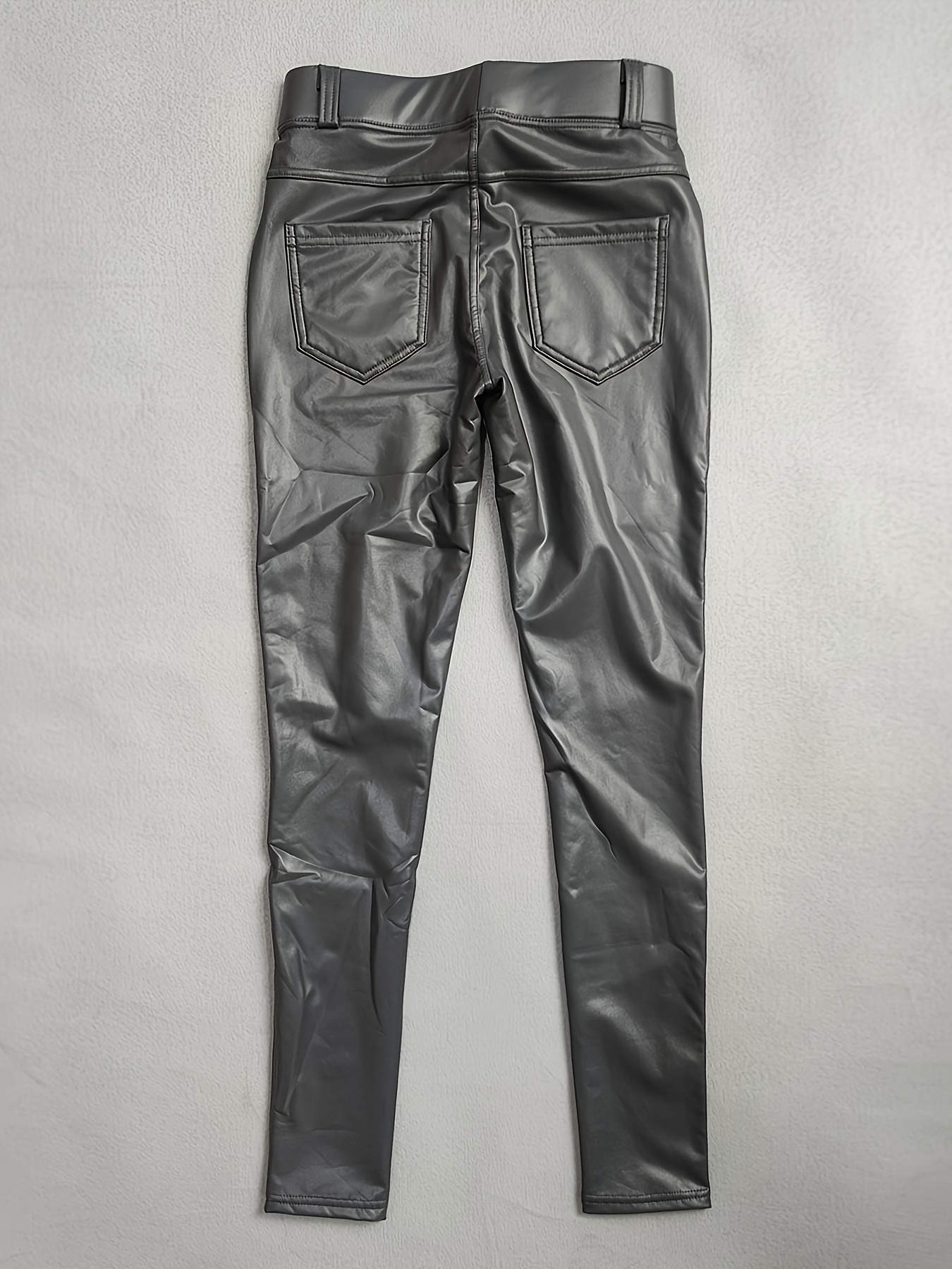 Women'S Winter Warmth Leggings, Fleece-Lined Skinny Pants, Fashionable Slim Fit Pencil Trousers, Casual All-Season Solid Color, Polyester 90% Spandex 10%, Medium Stretch, 500g/m² Fabric Weight