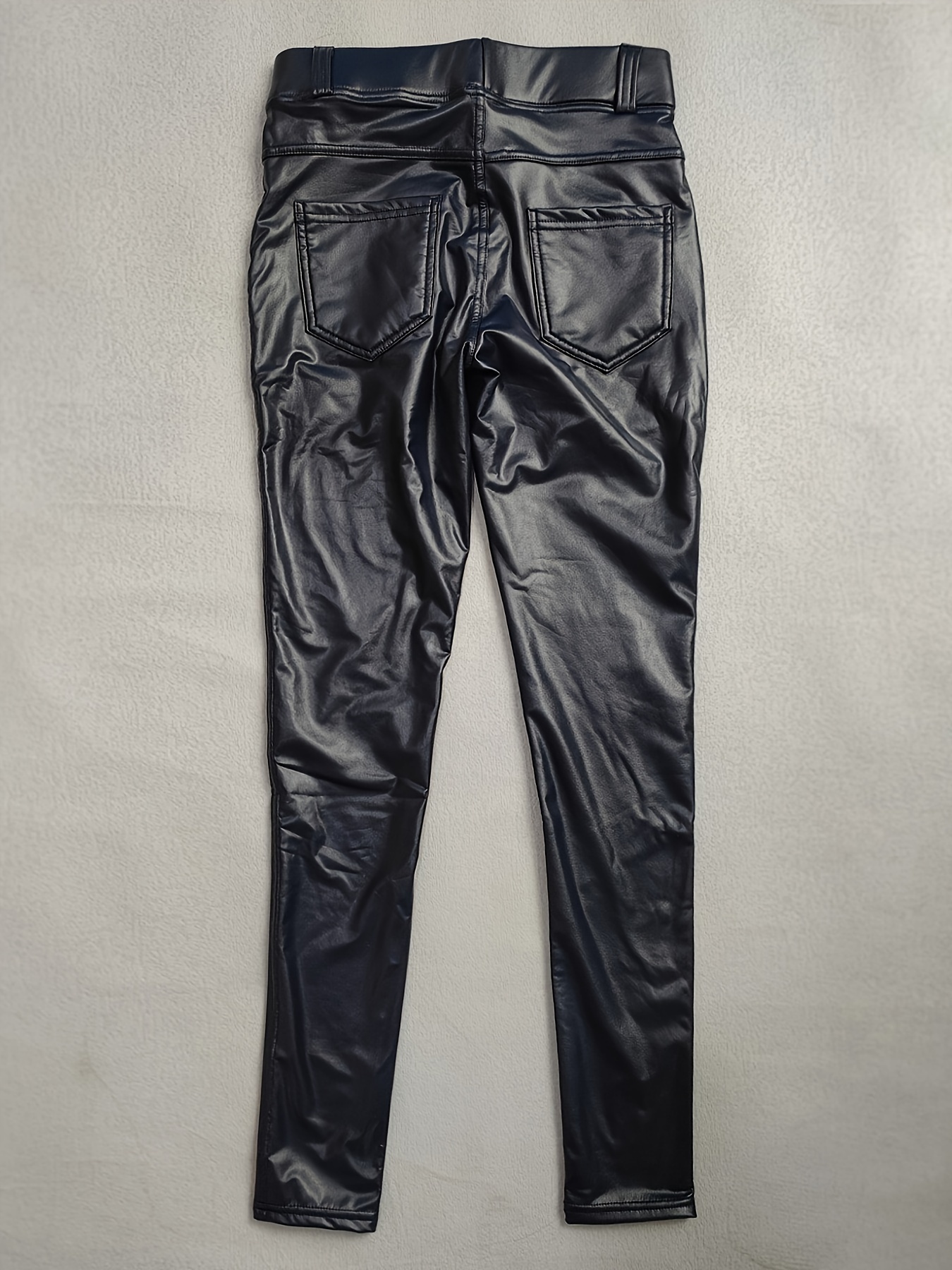 Women'S Winter Warmth Leggings, Fleece-Lined Skinny Pants, Fashionable Slim Fit Pencil Trousers, Casual All-Season Solid Color, Polyester 90% Spandex 10%, Medium Stretch, 500g/m² Fabric Weight