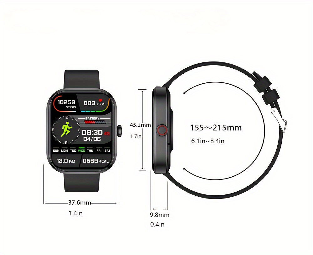 2025 New Unisex Smartwatch Gift, 2.01-Inch Full Touchscreen Smartwatch with Calling/Answering, 100+ Exercise Modes, Pedometer, Distance, Calories