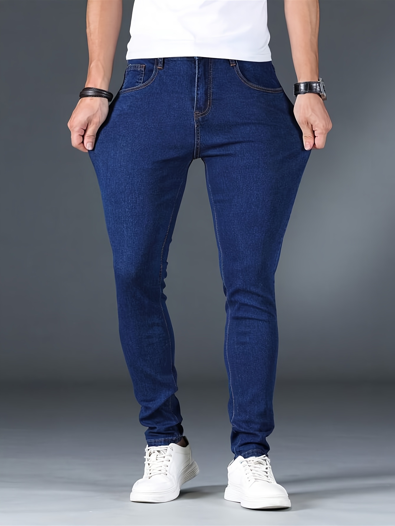 Men's Casual Slim Fit Classic Curved Pocket High Stretch High-Quality Outdoor Jeans - Image 3