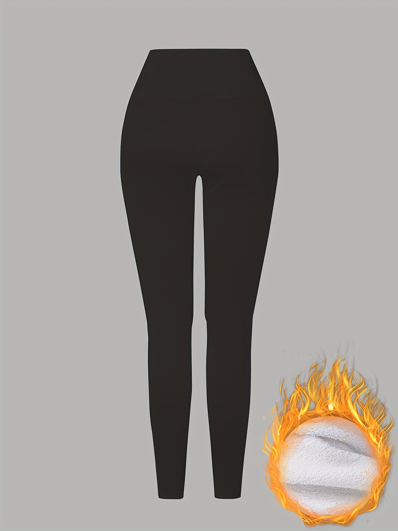 Women'S Thick Fleece-Lined High-Waisted Leggings - Winter Warmth, Stretchy Skinny Fit, Solid Color, Long Length, Perfect for Casual or Outdoor Wear