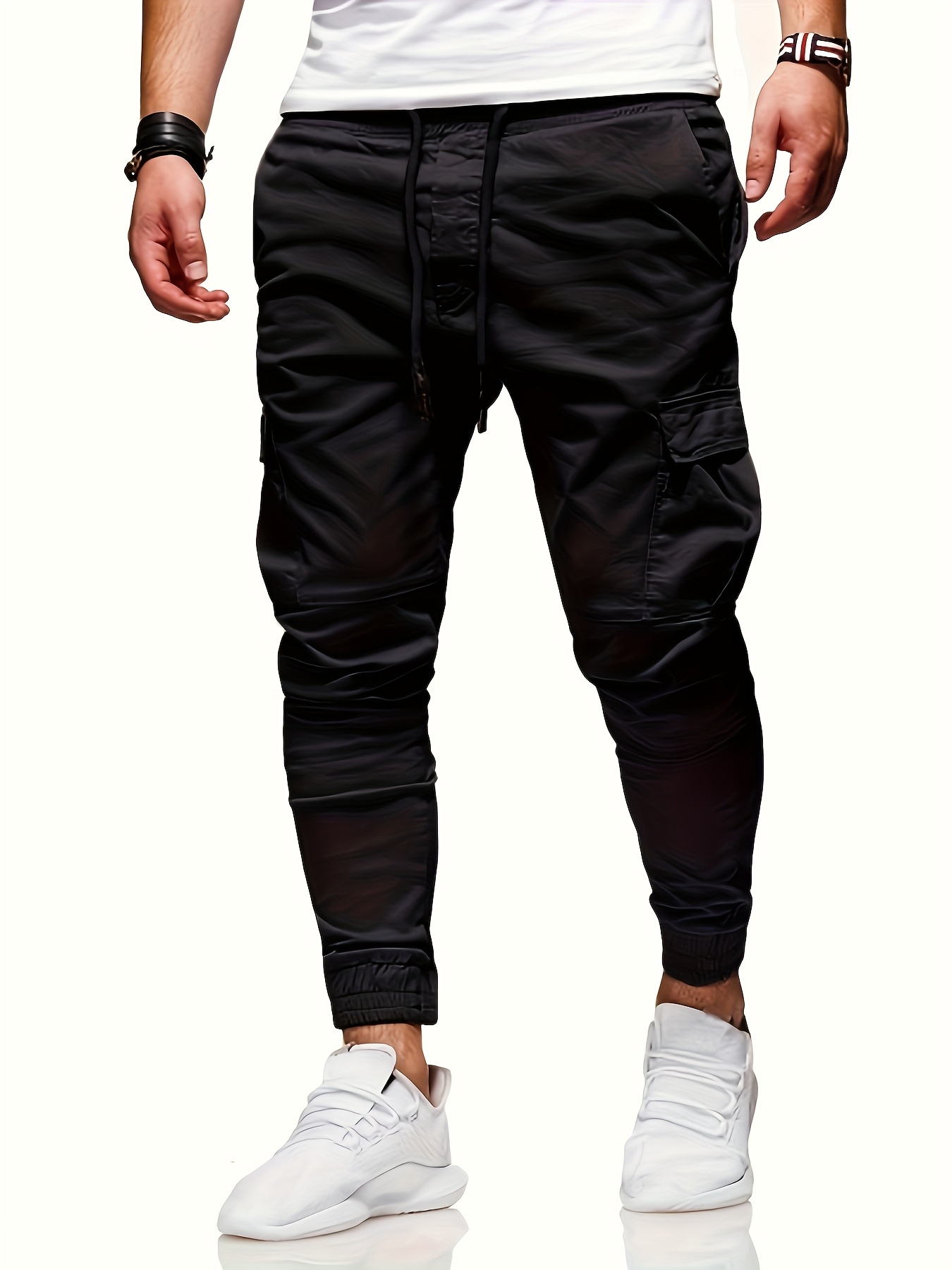 Men's Streetwear Casual Pants, Relaxed Fit Urban Style, Non-Stretch Fabric with Side Pockets, Versatile Clothing for Formal & Casual Attire, Machine Washable All-Season Trousers, Quality Stitching, Beige