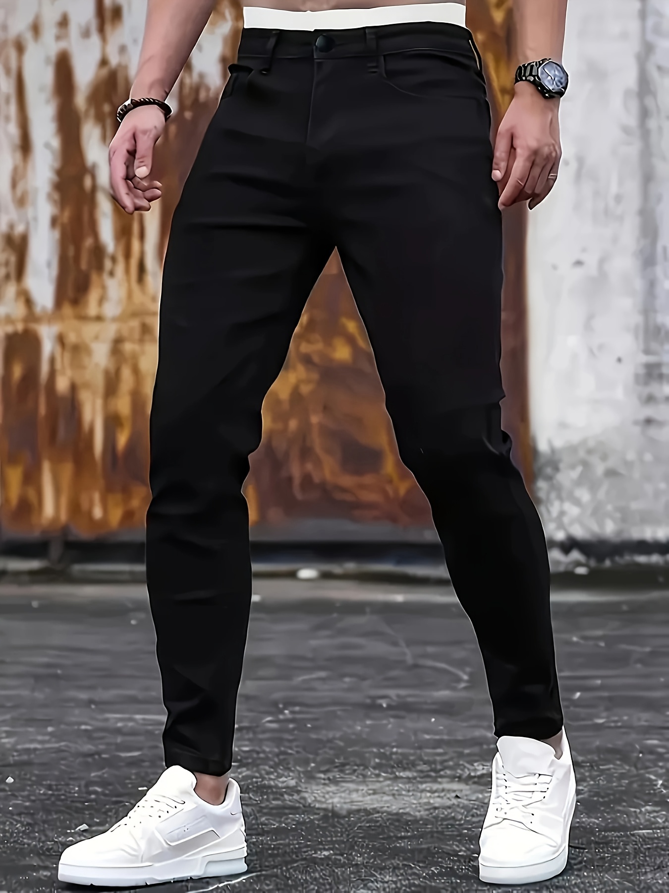 Men's Casual Slim Fit Classic Curved Pocket High Stretch High-Quality Outdoor Jeans