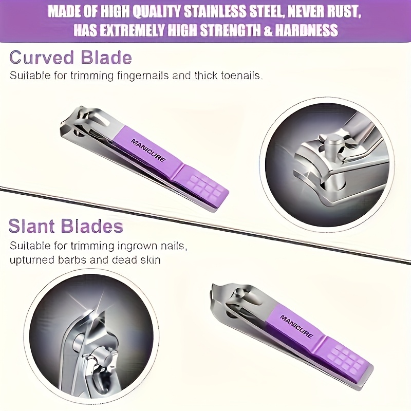 16pcs 14cm/11cm Premium Stainless Steel Nail Care Tool Set with Straight Edge Nail File, Ear Pick, and Scissors - Modern Style Professional Travel Beauty Kit in 3 Colors Available