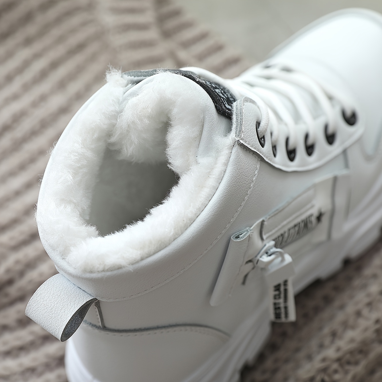 Women'S Winter Boots - Slip-On/Lace-Up Closure, Cushioned Insole & Non-Slip Rubber Sole - All-Season Cold Weather Shoes - Black/White - Everyday & Formal Outfits - CNSN Women'S, Ladies Winter Boots, Casual Winter Footwear, Fabric Lined Interior