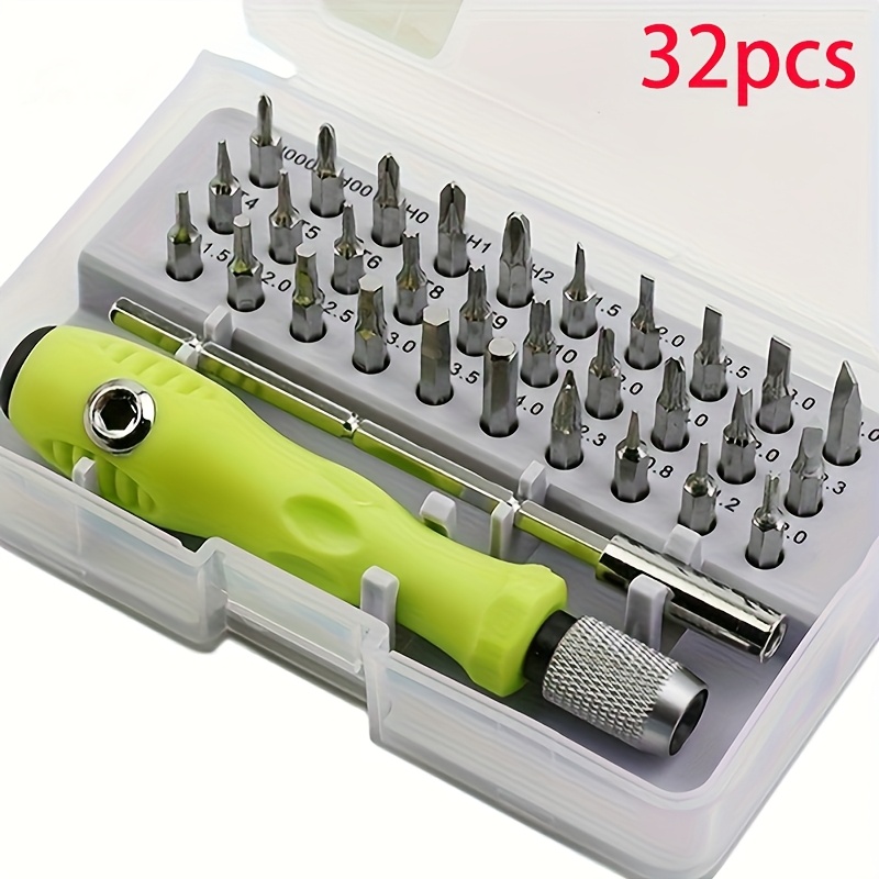 32pcs Precision Screwdriver Set, Convenient to Carry - Mini Magnetic Cross Flat Head Screwdriver for Repairing Cars, Furniture, Smartphones, Cameras, and Small Tools