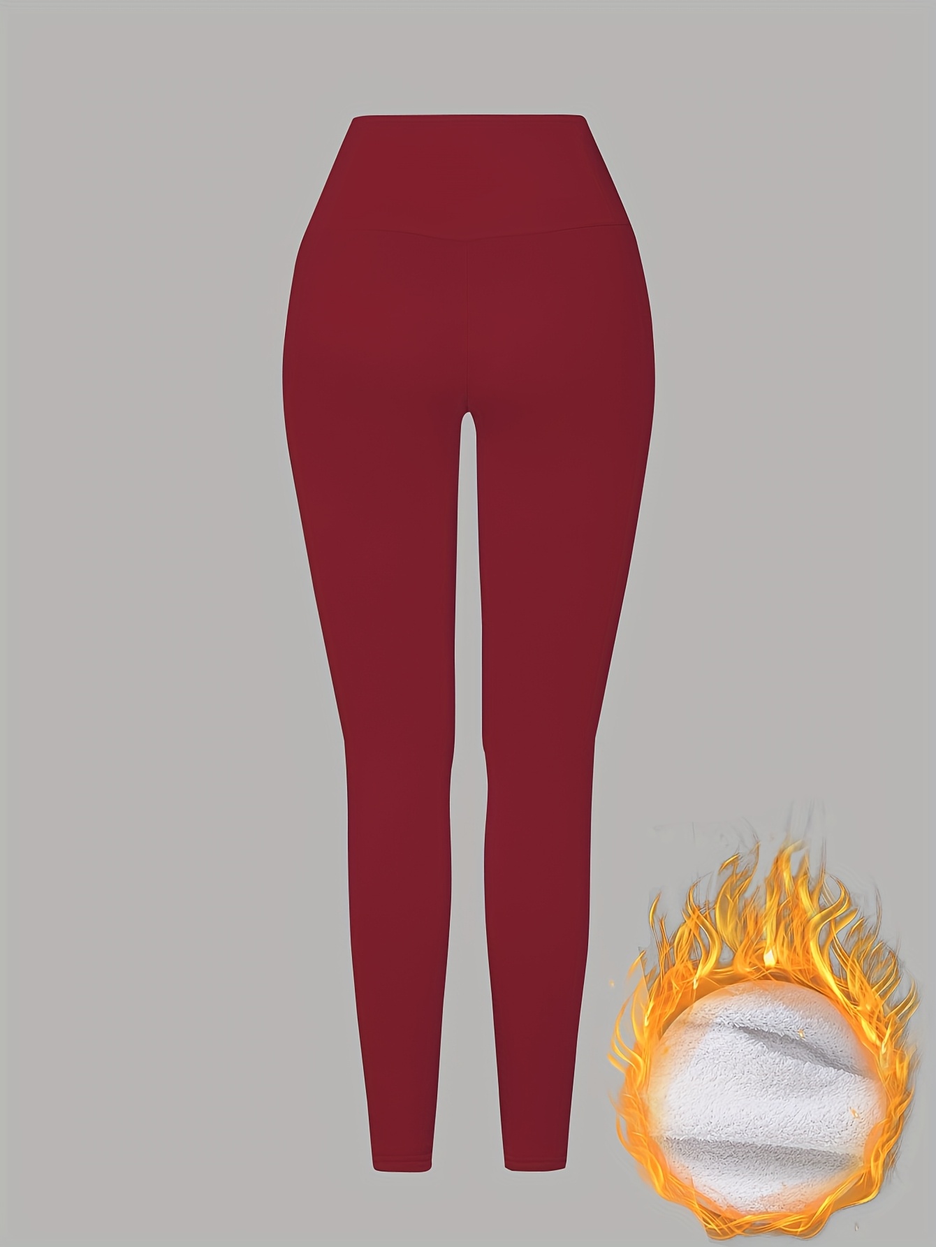 Women'S Thick Fleece-Lined High-Waisted Leggings - Winter Warmth, Stretchy Skinny Fit, Solid Color, Long Length, Perfect for Casual or Outdoor Wear
