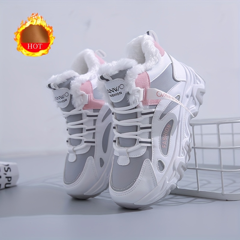 Women's Winter Snow Boots, Slip-On/Lace-Up Closure Thick Cushioned Sole Non-Slip Traction Tread, Lightweight Cold Weather Shoes, All-Season Casual & Formal Outfits, Easy-Clean Design Plush Lined Interior