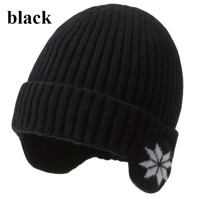 Men'S & Women'S Winter Warm Fleece-Lined Beanie Hat - Thermal Insulated Knit Cap with Snowflake Pattern, Elastic Fit for Cold Weather, /Brown, Winter Hat