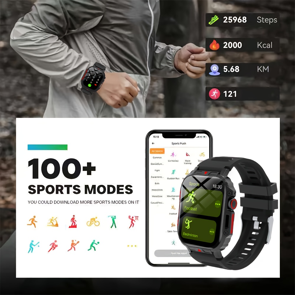 2025 Fashion Smartwatch | Full Touchscreen | Wireless Call Smartwatch, with Step Counter/Music Control/Multiple Dials/Alarm/Compatible with iPhone and Android Phones