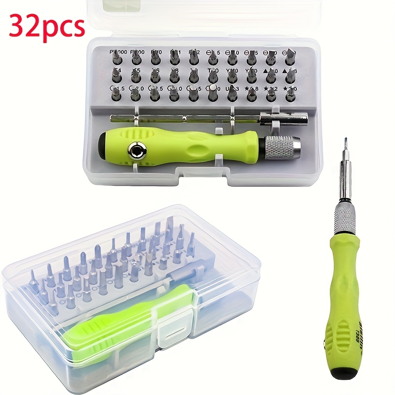 32pcs Precision Screwdriver Set, Convenient to Carry - Mini Magnetic Cross Flat Head Screwdriver for Repairing Cars, Furniture, Smartphones, Cameras, and Small Tools