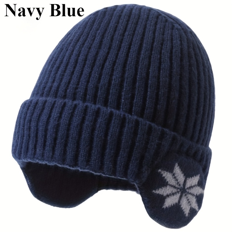 Men'S & Women'S Winter Warm Fleece-Lined Beanie Hat - Thermal Insulated Knit Cap with Snowflake Pattern, Elastic Fit for Cold Weather, /Brown, Winter Hat