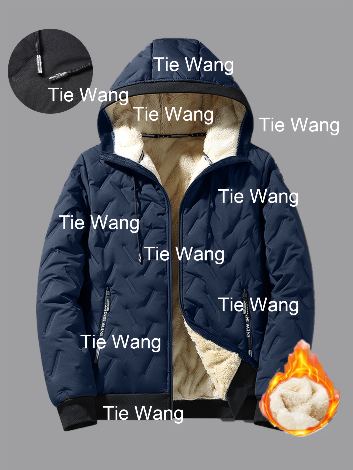 1 Men's New Autumn/Winter Thickened Hooded Jacket, Essential Thickened Jacket for Men, -Lined Windproof Warm Casual Workwear Coat