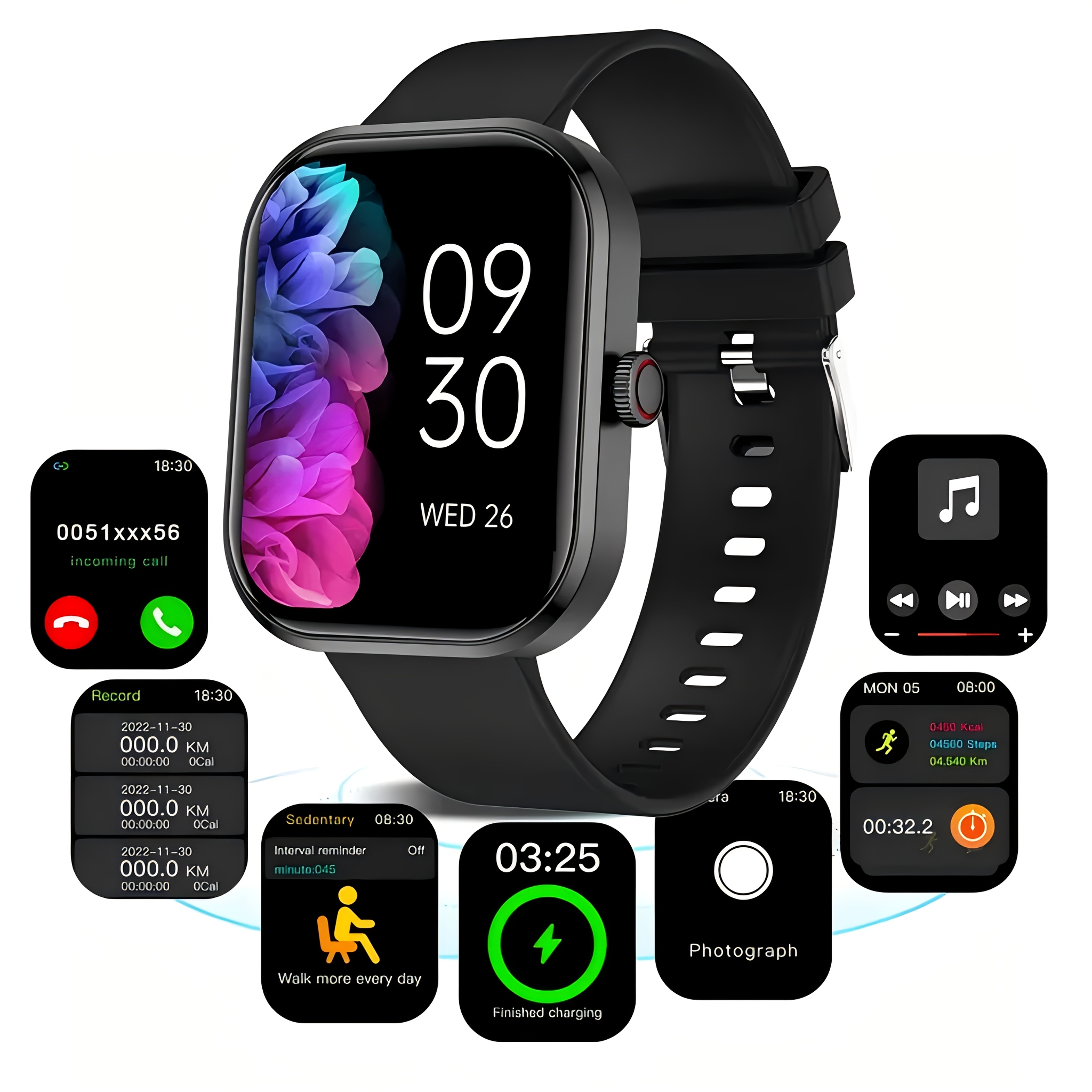 2025 New Unisex Smartwatch Gift, 2.01-Inch Full Touchscreen Smartwatch with Calling/Answering, 100+ Exercise Modes, Pedometer, Distance, Calories - Image 2