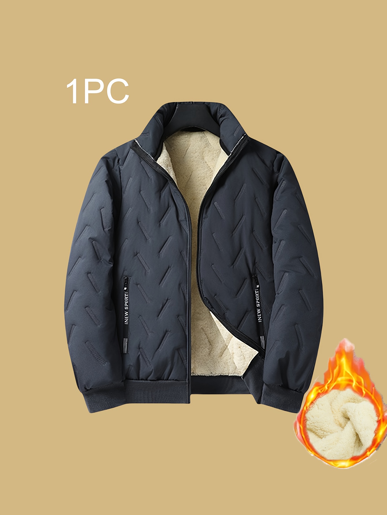 1 Men's New Autumn/Winter Thickened Hooded Jacket, Essential Thickened Jacket for Men, -Lined Windproof Warm Casual Workwear Coat - Image 8