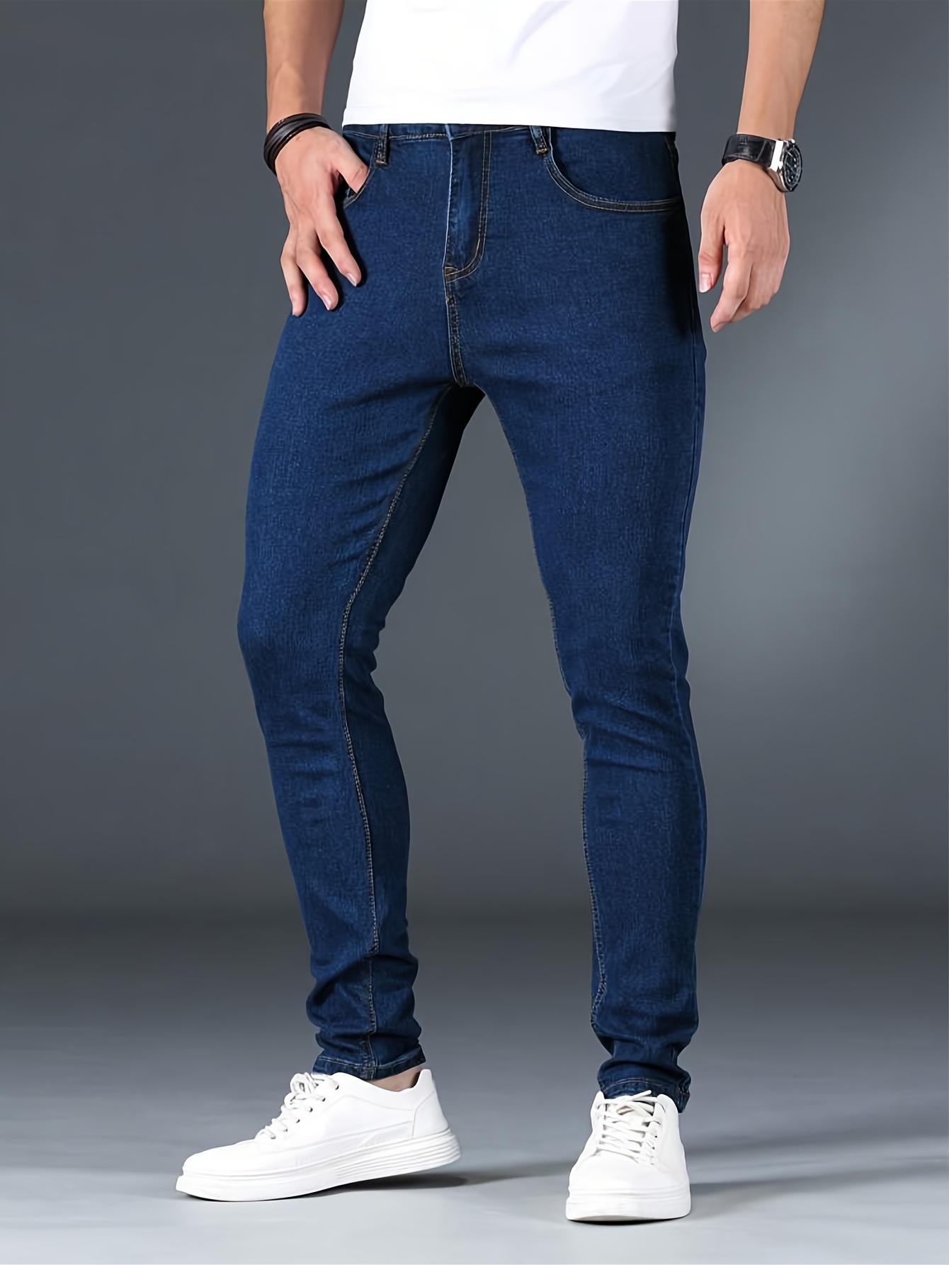 Men's Casual Slim Fit Classic Curved Pocket High Stretch High-Quality Outdoor Jeans - Image 5