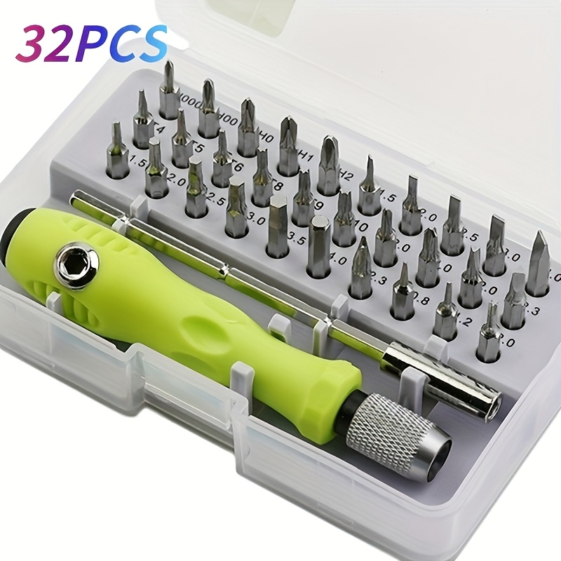 32pcs Precision Screwdriver Set, Convenient to Carry - Mini Magnetic Cross Flat Head Screwdriver for Repairing Cars, Furniture, Smartphones, Cameras, and Small Tools