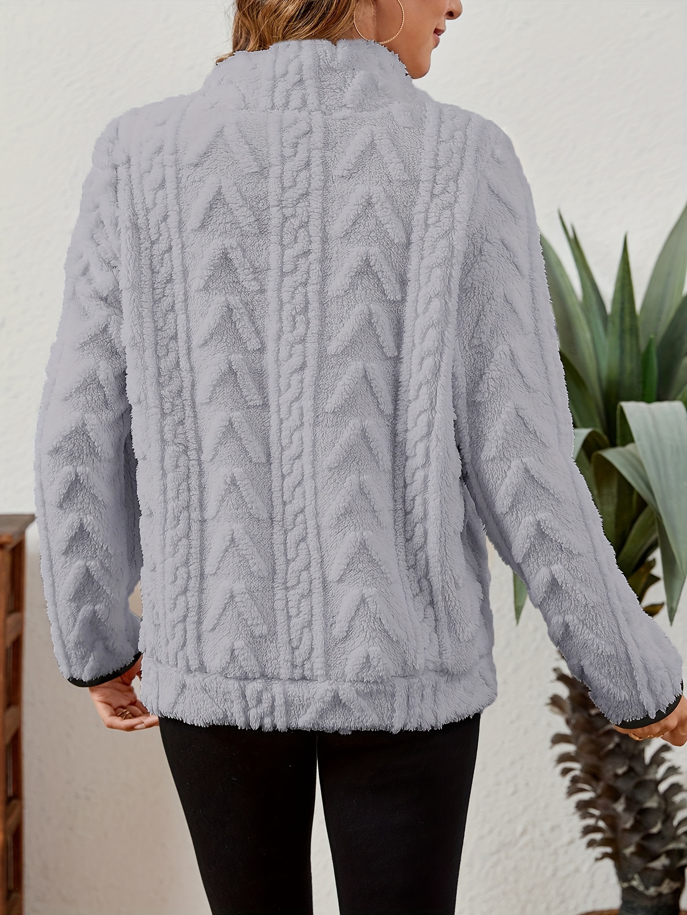 Women'S Cozy Fleece Zip-Up Sweatshirt with Large Pockets - Gray, Long Sleeve, Casual Fall/Winter Pullover, Casual Winter Wear | Zipup Pullover | Zippered Sweatshirt, Curvy/ Women Coat, Fur Trimmed Tube Dress, Women Winter Clothes, Beautiful Bag For Women, Sweatshirt Women, Pullover Women, Autumn Clothes Women