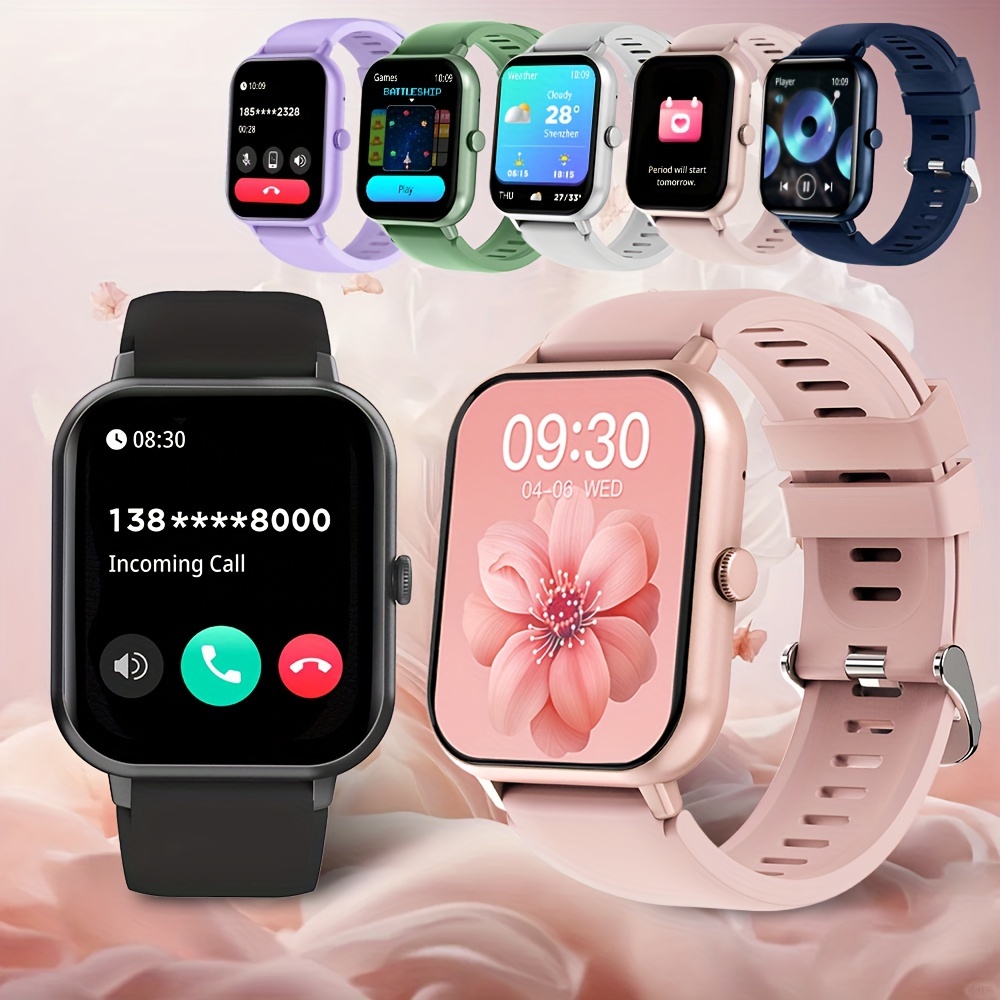 GWENLAND Smartwatch for Men & Women - 1.83" Full Touch Screen, Android/for iPhone Compatible, High Quality, 100+ Exercise Modes, Pedometer, Distance, Calories, Stopwatch & Weather Updates, Rechargeable Lithium Battery, Casual Design, Smartwatch for Android Phone, Fitness Tracking Watch, Modern Wearable, Durable Band