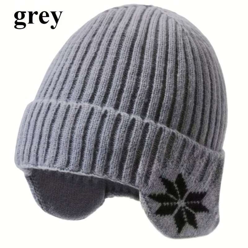 Men'S & Women'S Winter Warm Fleece-Lined Beanie Hat - Thermal Insulated Knit Cap with Snowflake Pattern, Elastic Fit for Cold Weather, /Brown, Winter Hat