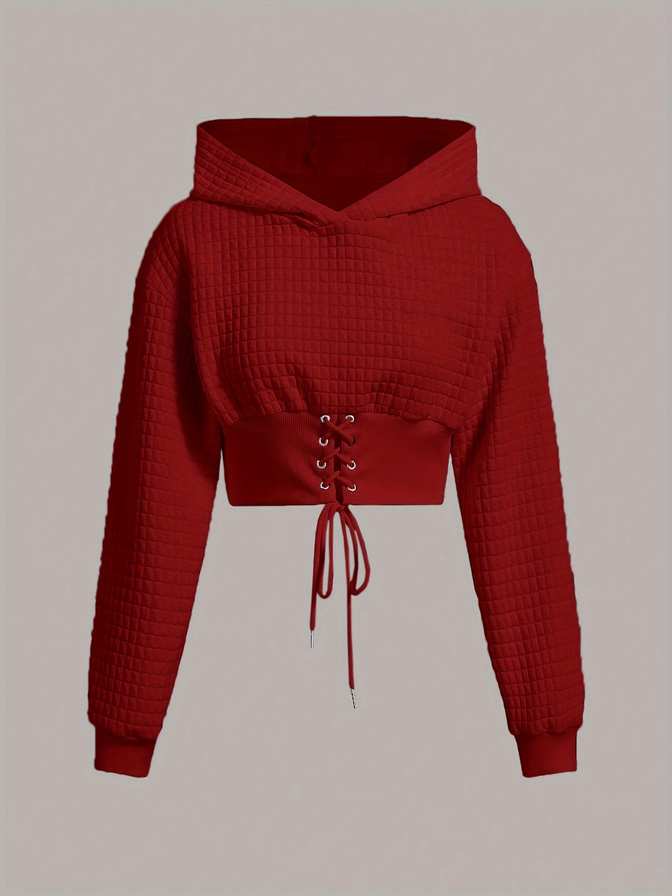 Women's Elegant Solid Color Hooded Sweatshirt - Casual Pullover Sweater with Hood & Drawstring, Spring/Fall Layering Piece, Machine Washable, Soft Warm Sweater for or Weekend (Available in White/Black/Navy/Gray/Brown) - Easy Care & Versatile - Image 3