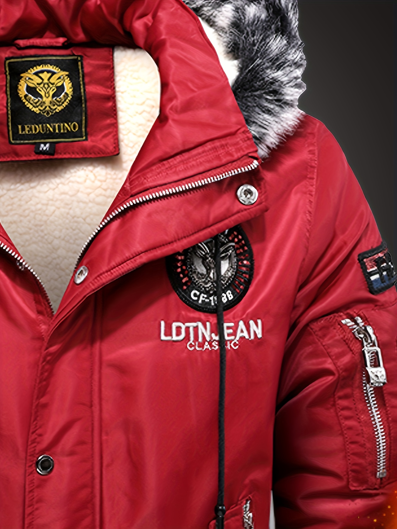 [Arctic Winter Jacket] Heavyweight Arctic Winter Jacket for Men | -210gsm Windproof Coat with Full-Zip Closure, Hooded Insulated Outerwear - Machine Washable Cold Weather Jacket for Skiing, Snowboarding, Camping - Navy Blue, Winter Accessories, Skiing Apparel, Warm Fleece Lining