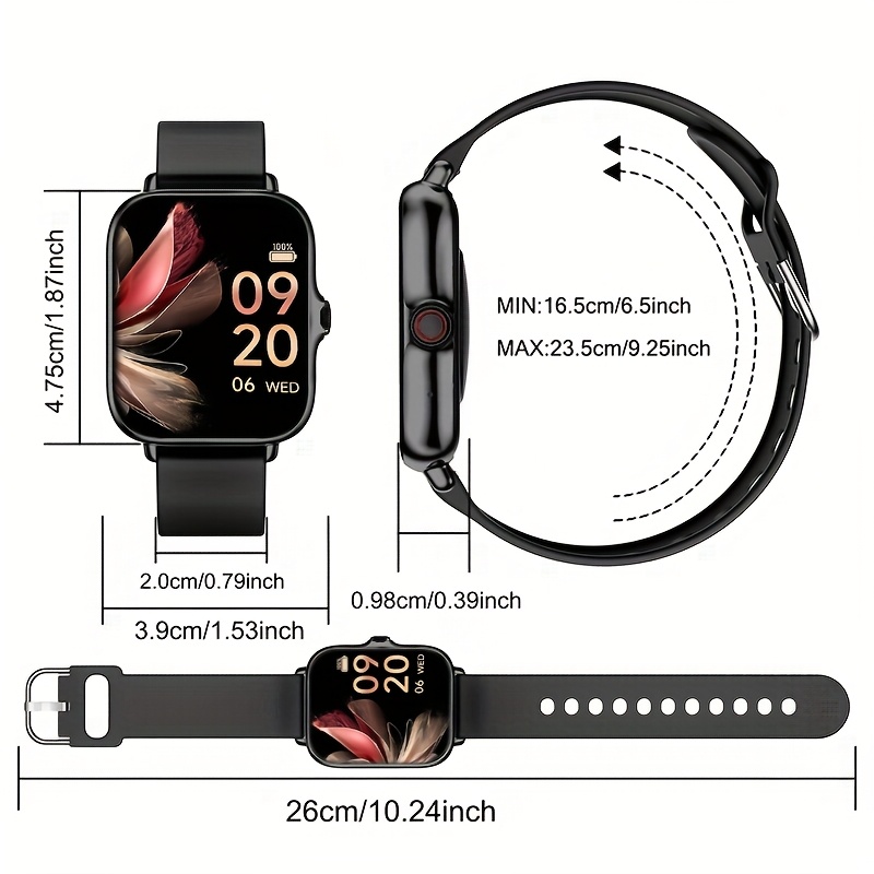 Unisex Smart Watch - Wireless 5.0 | Compatible with Iphone And Android, USB Charging, Fashionable Design, Colorful Display, Durable Silicone Strap, Perfect Gift for Any Occasion, Fitness Tracker, Modern Wearable Device