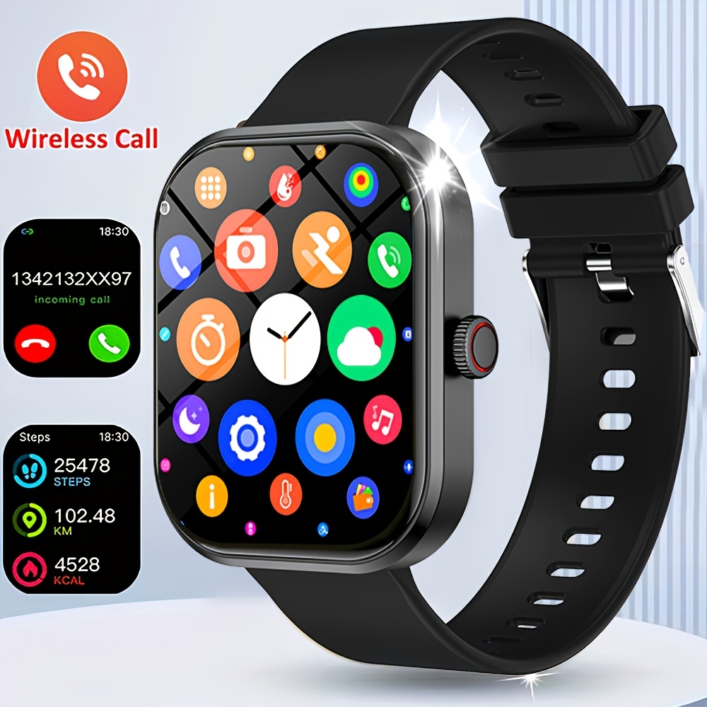 2025 New Unisex Smartwatch Gift, 2.01-Inch Full Touchscreen Smartwatch with Calling/Answering, 100+ Exercise Modes, Pedometer, Distance, Calories