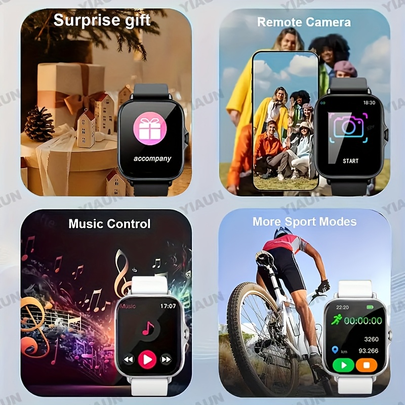 1.83-inch HD Full Touchscreen Sports Style Smart Watch, with Activity Tracking Data Alarm Calculator Remote Camera Long Sitting Reminder Multifunctional Perfect Holiday Gift, Smart Wearable, Fitness Tracker, Modern Wearable, Sporty Design, Highquality Display, Premium Materials, Touchscreen Watch, Digital Watch, Tech Lovers, Healthconscious Users