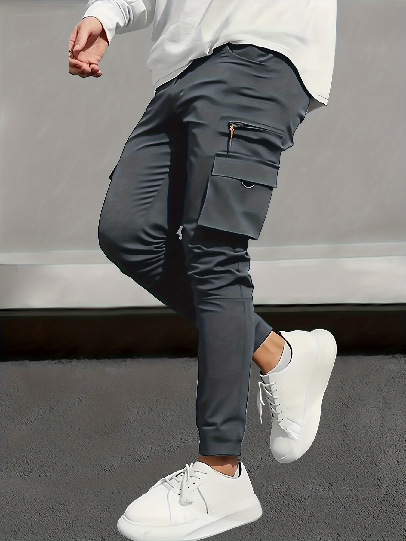 Men's Heavy-Duty Cargo Pants Trousers with Multi-Pocket Design, Tapered Ankle & Cuff, Belt Loops - Olive Green Pants for Outdoor,, Camping, Army-Style (Non-Stretch Durable Casual Wear)