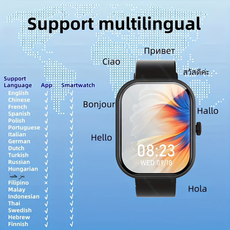 2025 New Unisex Smartwatch Gift, 2.01-Inch Full Touchscreen Smartwatch with Calling/Answering, 100+ Exercise Modes, Pedometer, Distance, Calories