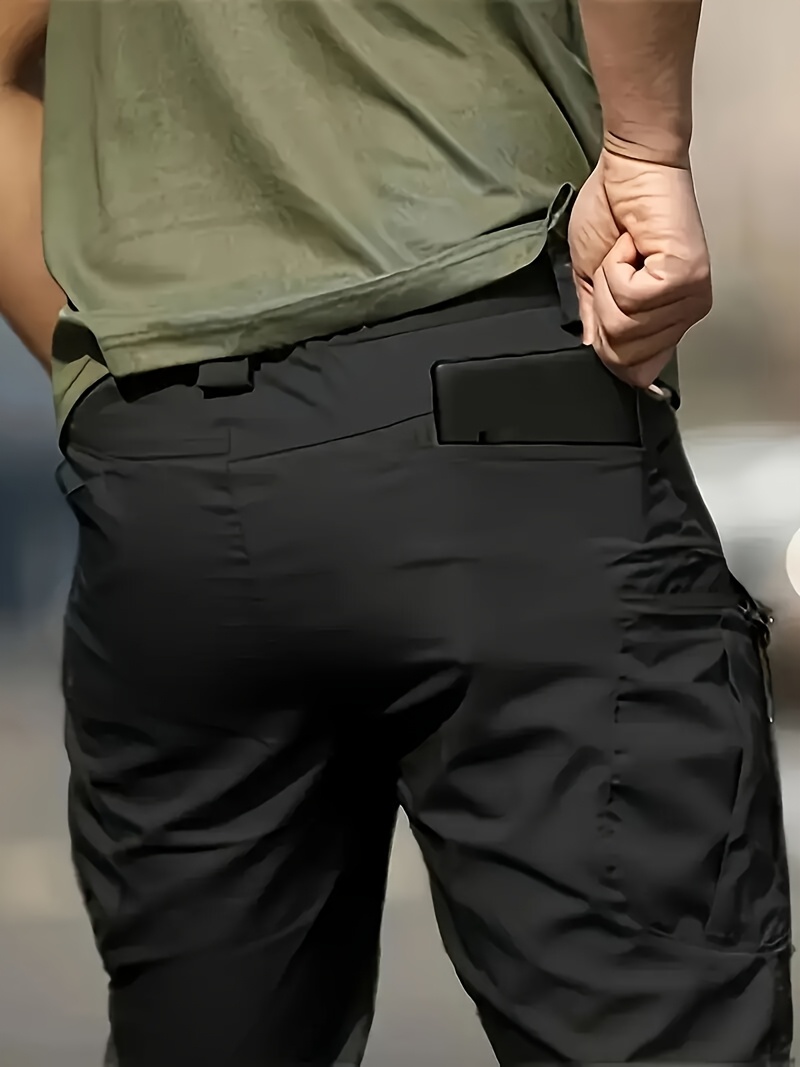 [Multi-Pocket Work Pants] Men's Multi-Pocket Work Pants - Elastic Breathable Fabric with Adjustable Waist & Zipper Design, Machine Washable Regular Fit Softshell Trousers for Outdoor Casual & Durable Workwear, Work Pants, Versatile Clothing, Functional Pockets