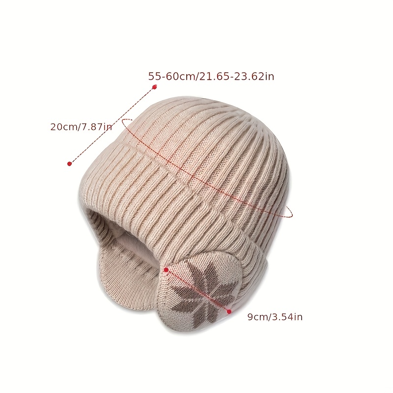 Men'S & Women'S Winter Warm Fleece-Lined Beanie Hat - Thermal Insulated Knit Cap with Snowflake Pattern, Elastic Fit for Cold Weather, /Brown, Winter Hat