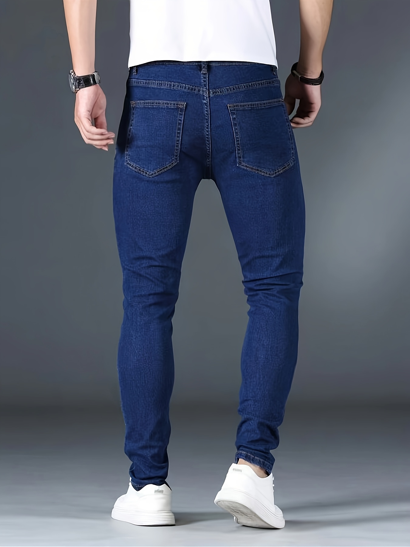 Men's Casual Slim Fit Classic Curved Pocket High Stretch High-Quality Outdoor Jeans - Image 7