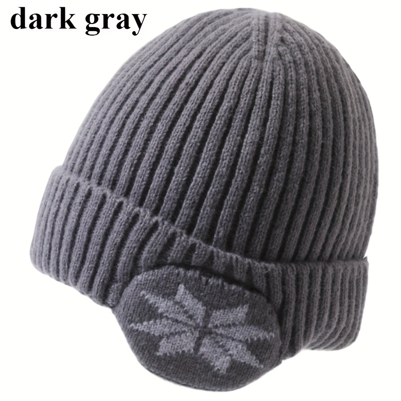 Men'S & Women'S Winter Warm Fleece-Lined Beanie Hat - Thermal Insulated Knit Cap with Snowflake Pattern, Elastic Fit for Cold Weather, /Brown, Winter Hat