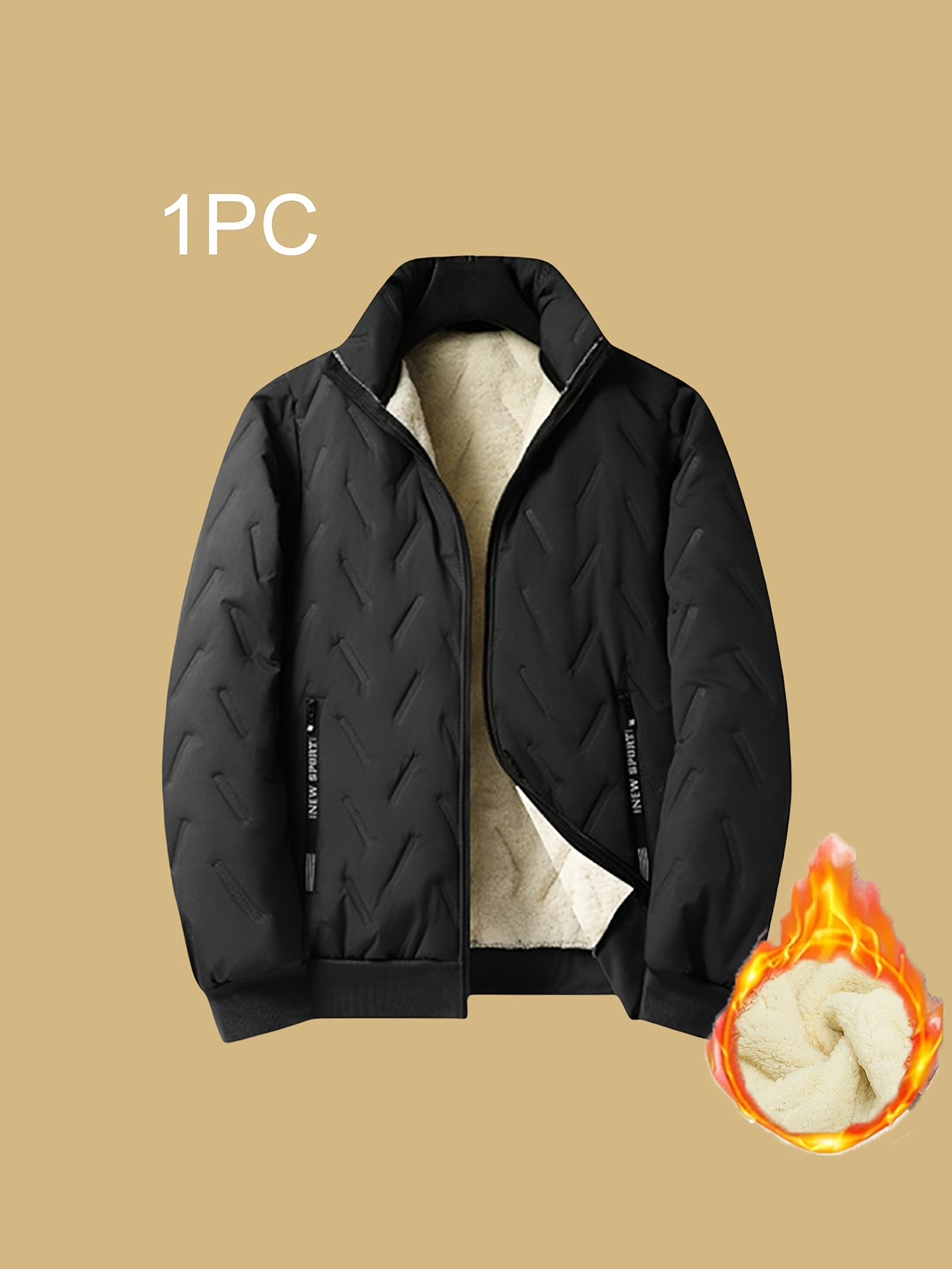 1 Men's New Autumn/Winter Thickened Hooded Jacket, Essential Thickened Jacket for Men, -Lined Windproof Warm Casual Workwear Coat - Image 10