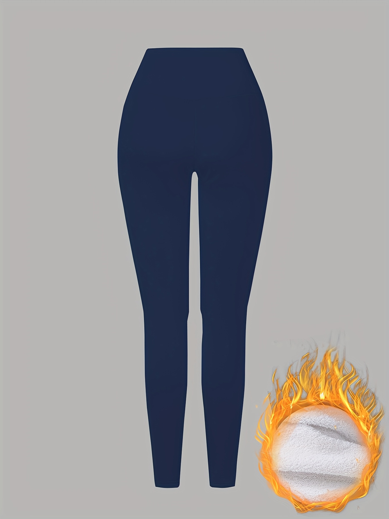 Women'S Thick Fleece-Lined High-Waisted Leggings - Winter Warmth, Stretchy Skinny Fit, Solid Color, Long Length, Perfect for Casual or Outdoor Wear