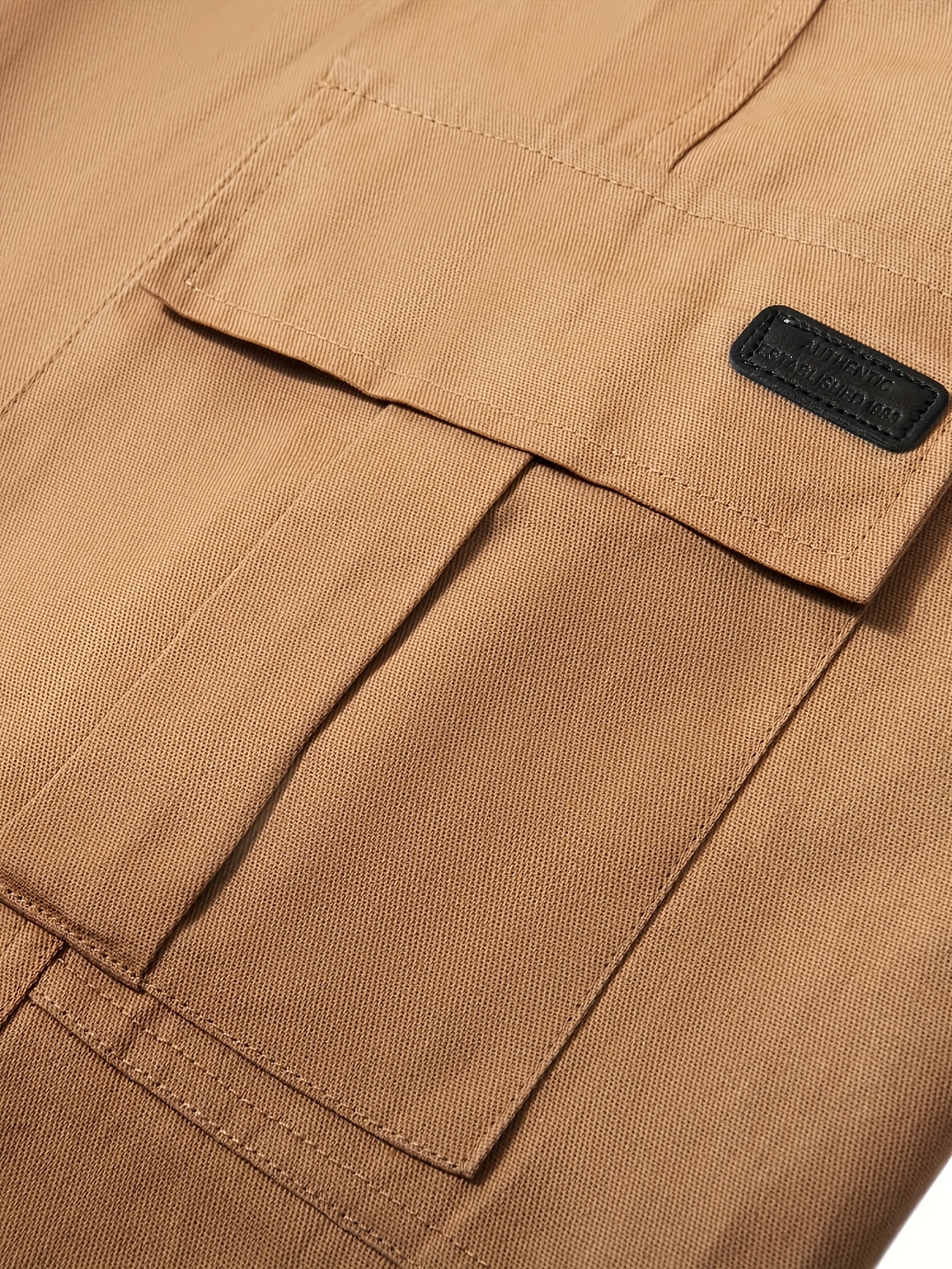 Men's Streetwear Casual Pants, Relaxed Fit Urban Style, Non-Stretch Fabric with Side Pockets, Versatile Clothing for Formal & Casual Attire, Machine Washable All-Season Trousers, Quality Stitching, Beige - Image 9