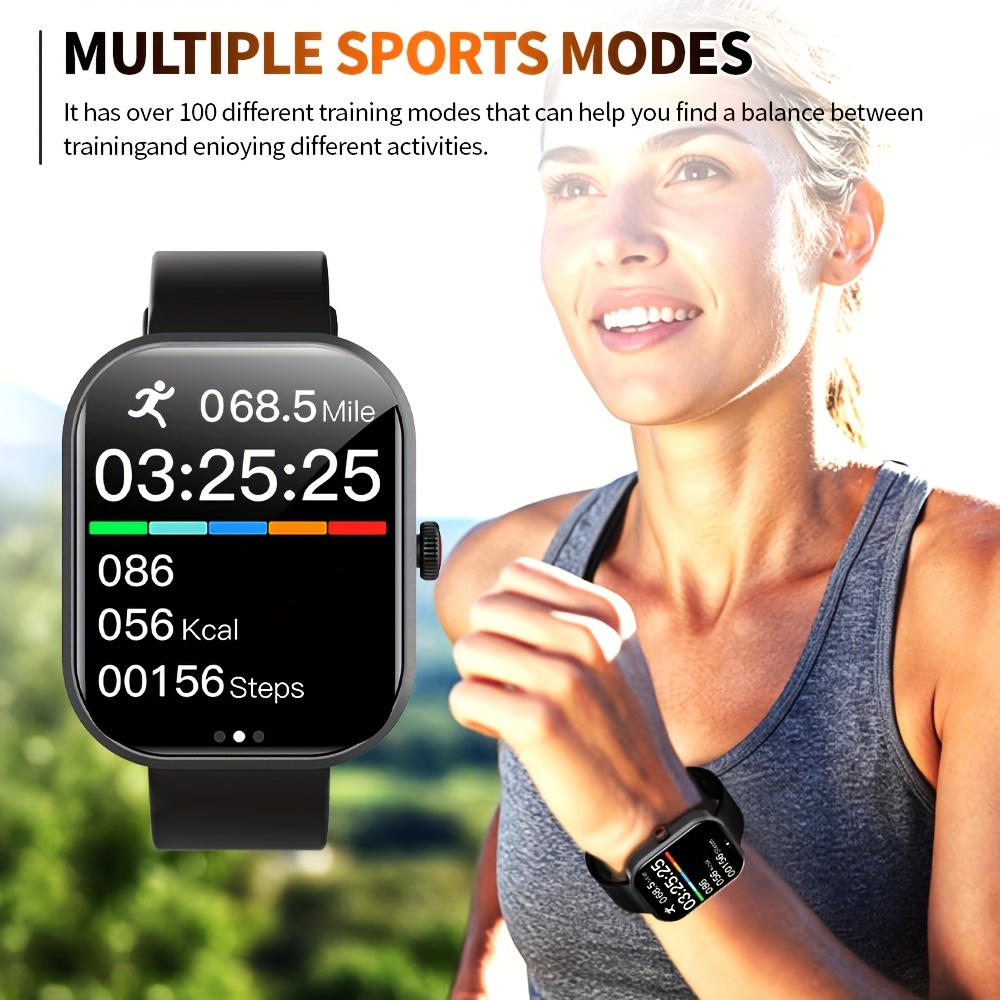 2025 New Unisex Smartwatch Gift, 2.01-Inch Full Touchscreen Smartwatch with Calling/Answering, 100+ Exercise Modes, Pedometer, Distance, Calories