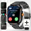 ZACHARYER Smartwatch with Full Touch Screen, Call & SMS, Alarm Clock, Calculator, Calendar & Weather Viewing - Rechargeable Battery, USB Charging, Square Case, Silicone Strap
