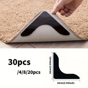 4/8/20/30pcs Anti Slip L-Type Carpet Stickers - Prevent Movement and Sliding on Living Room, Dining Room, Bathroom Tile and Wooden Floor Areas - Innovative Project, Shelf Liners