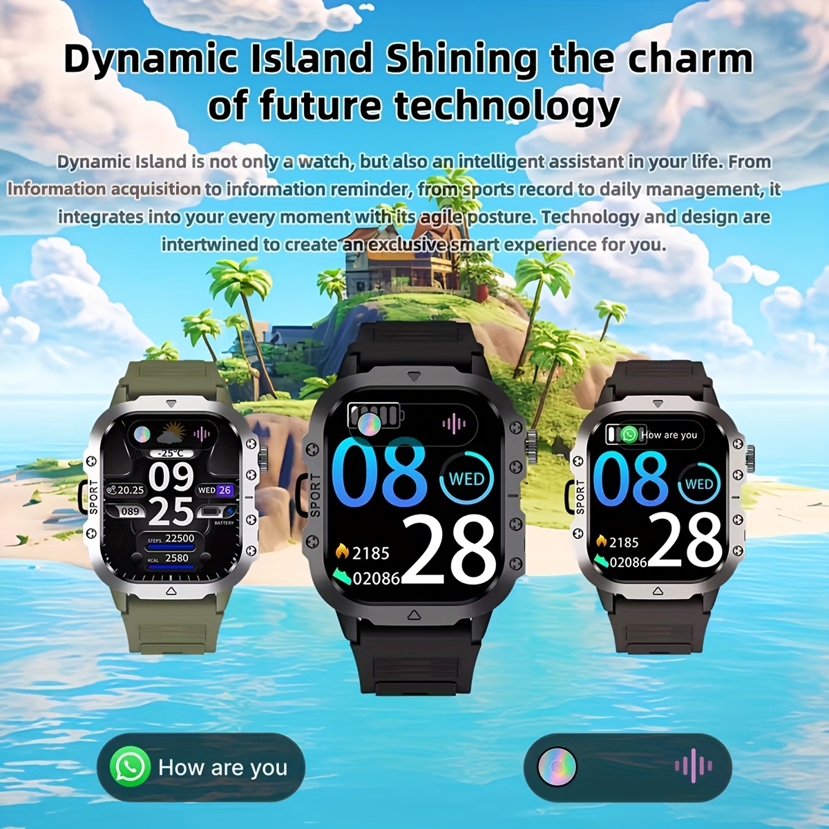 New Smart Watch 5.11 cm Large Screen LED Flashlight Outdoor Sports Watch Altimeter Barometer 100+Sports Mode Multimedia Information Viewing Weather Pedometer Fitness Tracker Compatible with Android for iphone Perfect Holiday Gift, Outdoor Activity Watch, Multimedia Viewing Watch, Modern Wearable Tech, Stylish Fitness Tracker, Durable Smartwatch, Longlasting Battery, Multifunctional Watch, LED Light Watch, Fitness Enthusiasts, Techsavvy Users, Altimeter Watch, Outdoor Gear Watch - Image 9