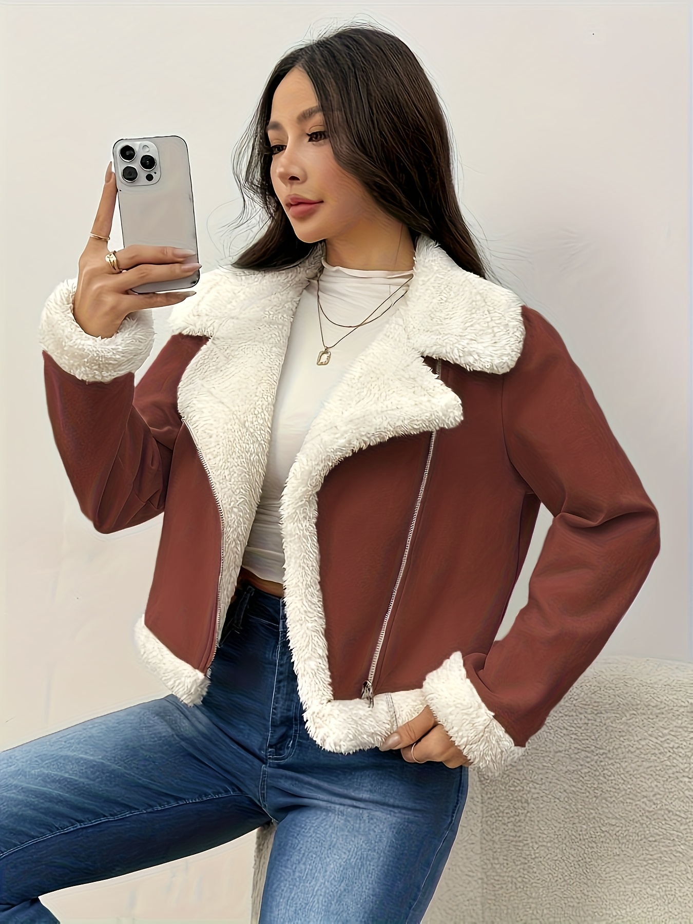 Women'S Elegant Winter Jacket - Thick Warm Coat with Zipper Closure, Formal & Everyday Outerwear, Non-Transparent Cold Weather Blazer for Women, Chic Office to Party Outfit for Fall/Winter, Ladies Winter Coats