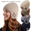 Men'S & Women'S Winter Warm Fleece-Lined Beanie Hat - Thermal Insulated Knit Cap with Snowflake Pattern, Elastic Fit for Cold Weather, /Brown, Winter Hat