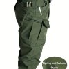 [Multi-Pocket Work Pants] Men's Multi-Pocket Work Pants - Elastic Breathable Fabric with Adjustable Waist & Zipper Design, Machine Washable Regular Fit Softshell Trousers for Outdoor Casual & Durable Workwear, Work Pants, Versatile Clothing, Functional Pockets