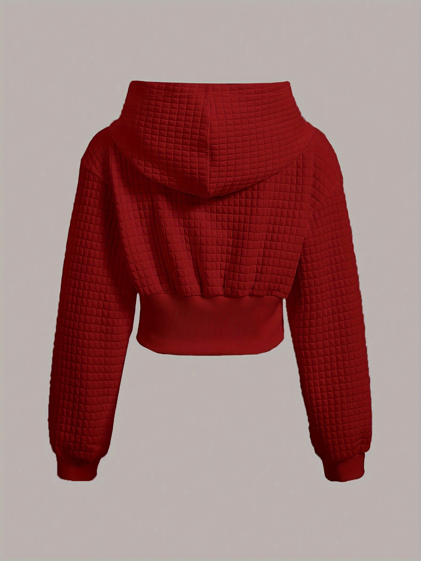 Women's Elegant Solid Color Hooded Sweatshirt - Casual Pullover Sweater with Hood & Drawstring, Spring/Fall Layering Piece, Machine Washable, Soft Warm Sweater for or Weekend (Available in White/Black/Navy/Gray/Brown) - Easy Care & Versatile - Image 6