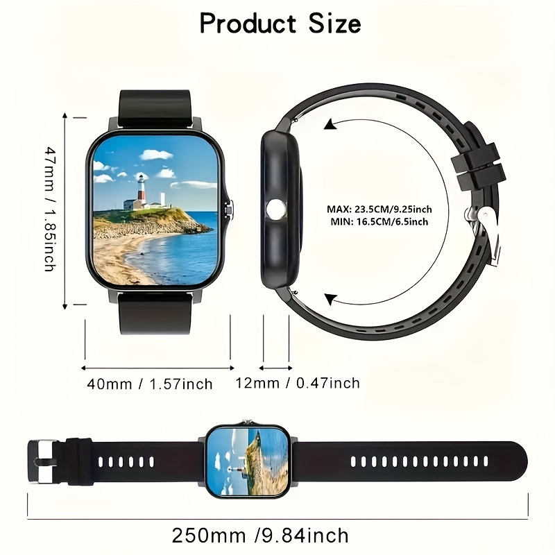 New Full Touch HD Sports Smartwatch for Men & Women - Wireless Calling, Motion Tracking, Photography, Music Control, Compatible with Android & for iPhone, USB Rechargeable, 4.65cm Display, Alloy Band, 240P Resolution, Perfect Gift for Men & Women