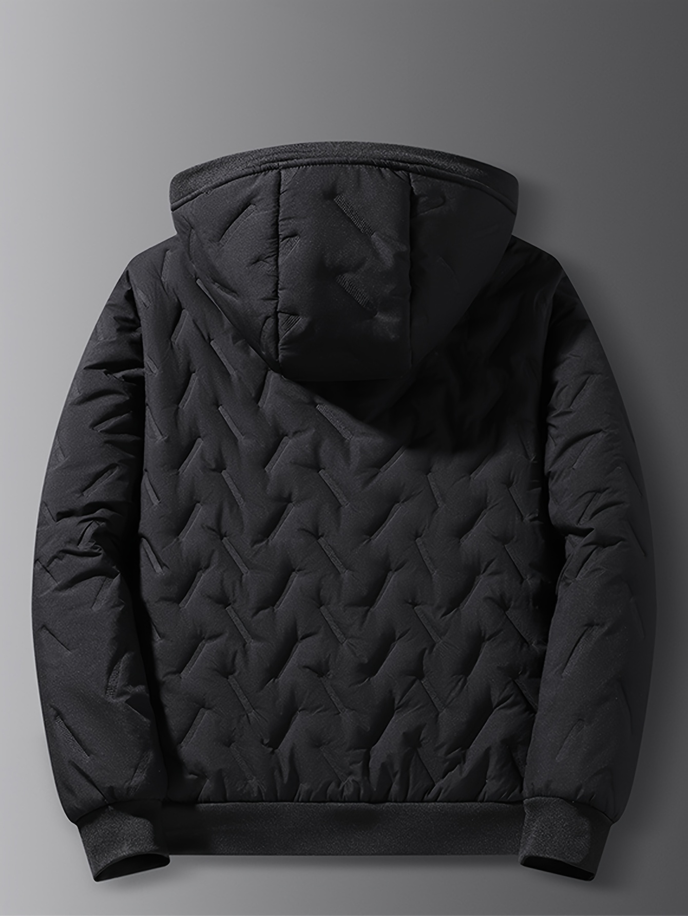 1 Men's New Autumn/Winter Thickened Hooded Jacket, Essential Thickened Jacket for Men, -Lined Windproof Warm Casual Workwear Coat