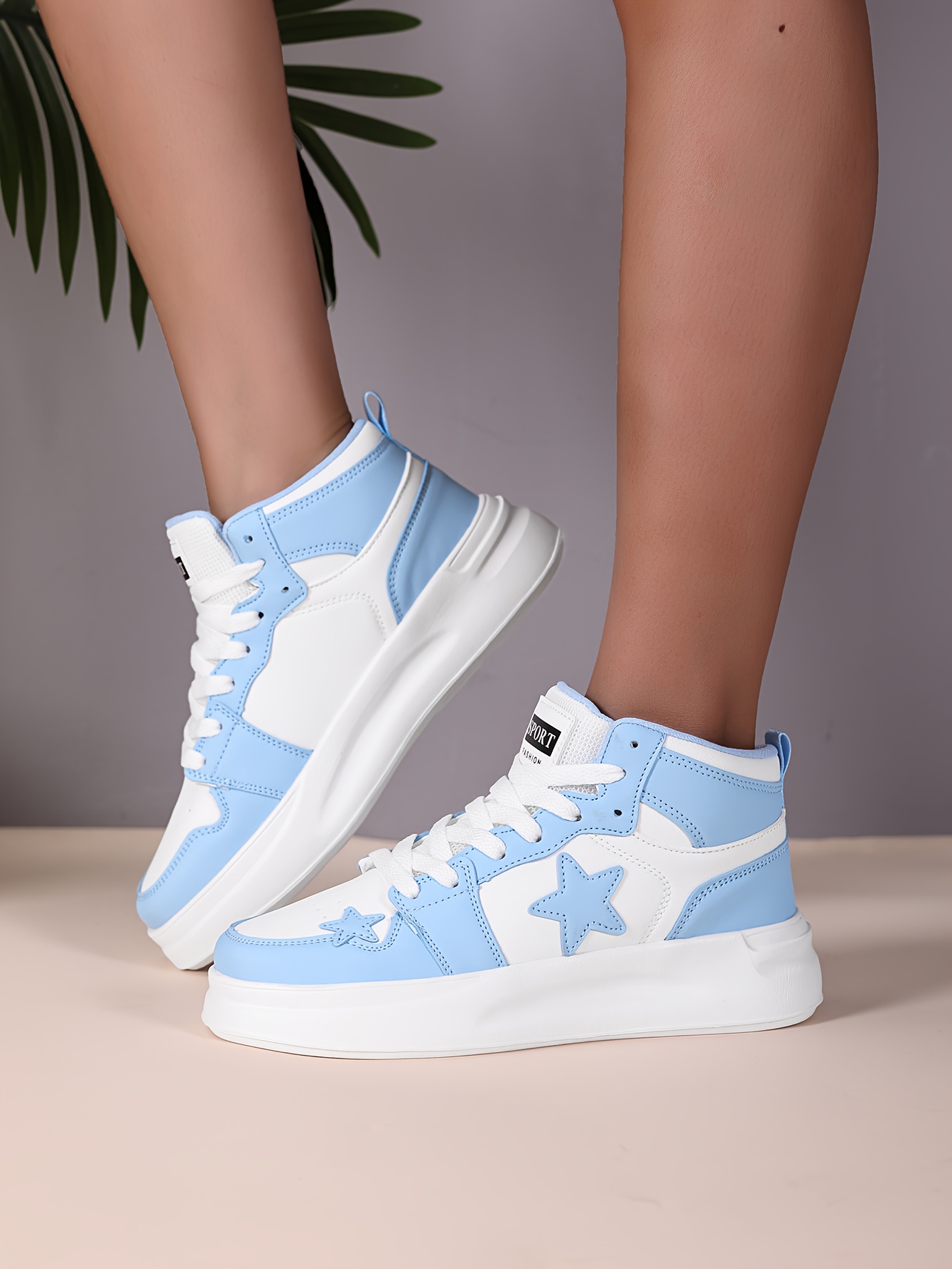 Women'S High-Top Sneakers - All-Season Lace-Up Shoes with Cushioned EVA Sole, Black & White colorway - Lightweight Sneakers for Gym, Running, Everyday - Synthetic Cover Upper & Breathable Fabric Lining - Non-Slip Streetwear Footwear, Gym Trainers, Sporty Design, Comfortable Fit, Women