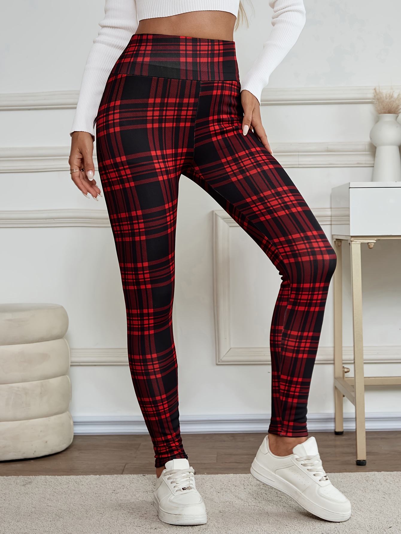 [Fleece-Lined Thermal Leggings] Fleece-Lined Thermal High-Waisted Pants with Pockets - Extra Thick Printed Leggings for Women